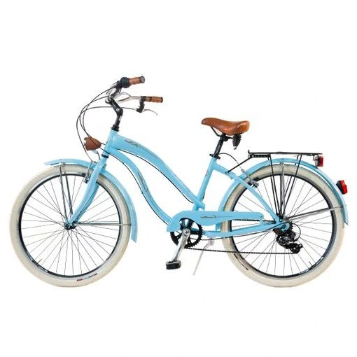 Bicicleta Cruiser Vintage Azul Via Veneto By Canellini Alluminium para Mujer