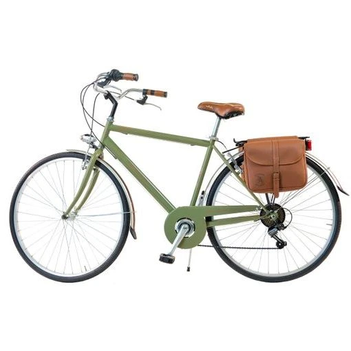 Bicicleta Via Veneto By Canellini Retro Acero Sacs Lateral Hombre Talla 54 Verde Oliva