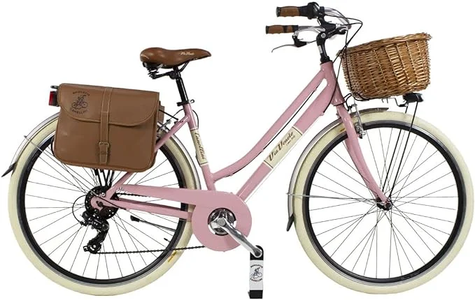 Bicicleta vintage para mujer rosa Via Veneto By Canellini